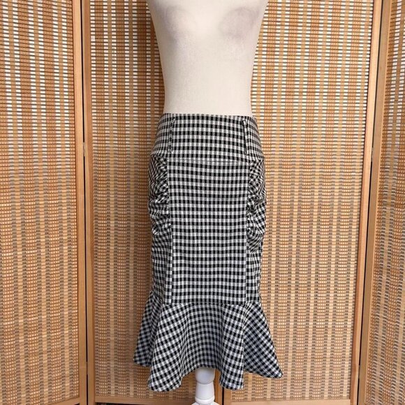 Brand new with tags Belle Poque black and white checkered midi skirt - Picture 1 of 5